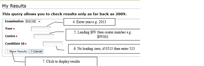 bgcse results pane