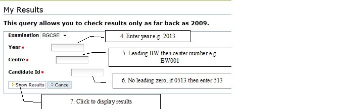 bgcse results pane